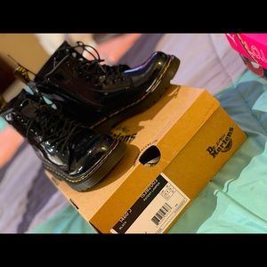 Kids Dr. Marten Patent Lamper Black Boots